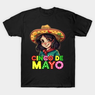 Cinco de Mayo Mexican Anime Girls T-Shirt